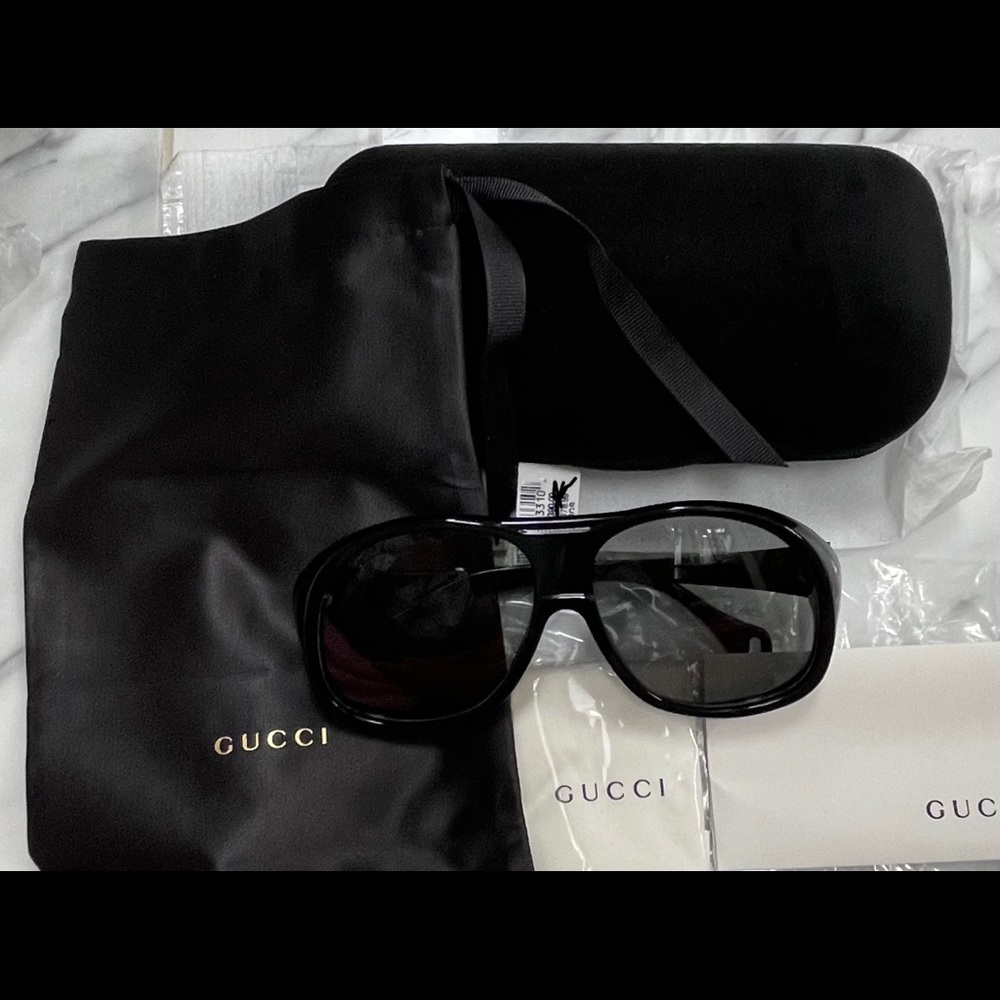 UNISEX GUCCI OVERSIZED PILOT AVIATOR SUNGLASSES - Picture 14 of 16